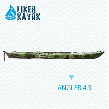 4.3m Kayak de pêche avec pédales Contrôle du repose-pieds, siège et chariot 2in1, moteur disponible